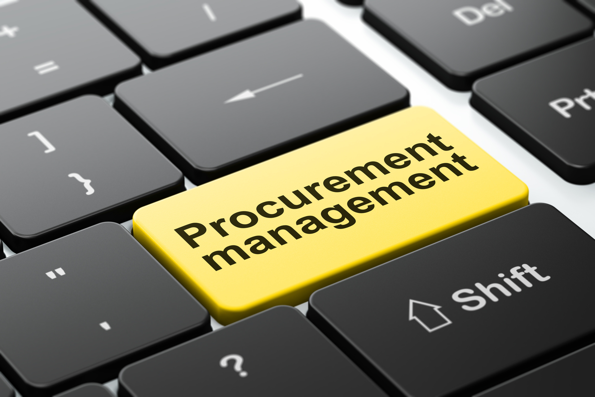 Business concept: Procurement Management on keyboard